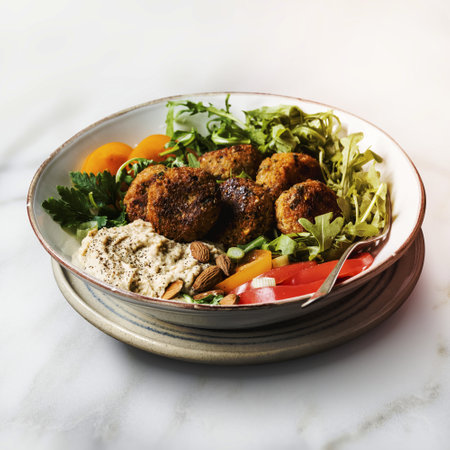 Vegan falafel bowlの写真素材