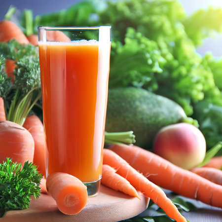 Concept of healthy nutrition and diet with Carrot juiceの素材