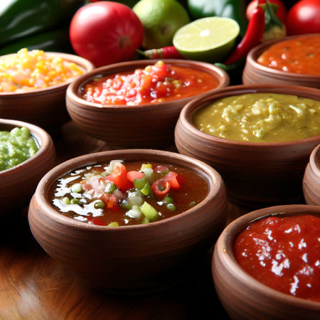 Traditional mexican salsasの素材