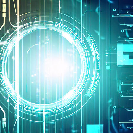 2d illustration Abstract futuristic electronic circuit technology backgroundの素材