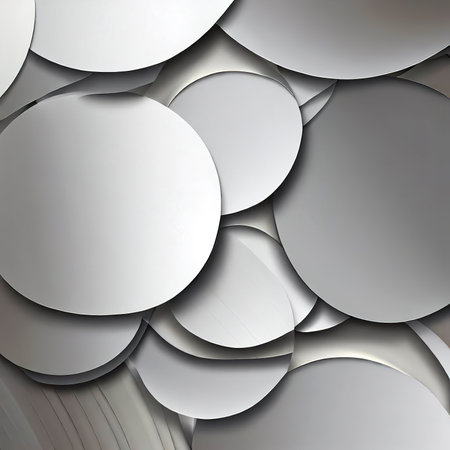 Abstract paper circle design silver background texture.の素材