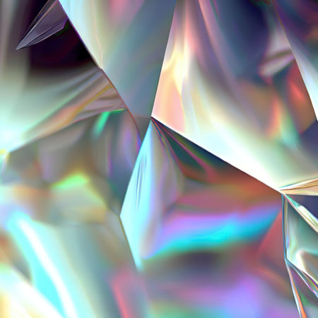 3d render, abstract crystal background, iridescent texture, macro panorama, faceted gem, wide panoramic polygonal wallpaperの素材