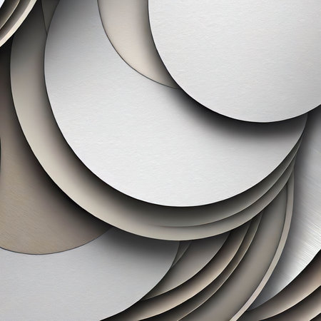 Abstract paper circle design silver background texture.の素材