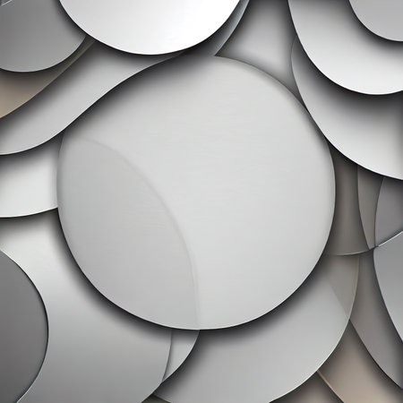 Abstract paper circle design silver background texture.の素材