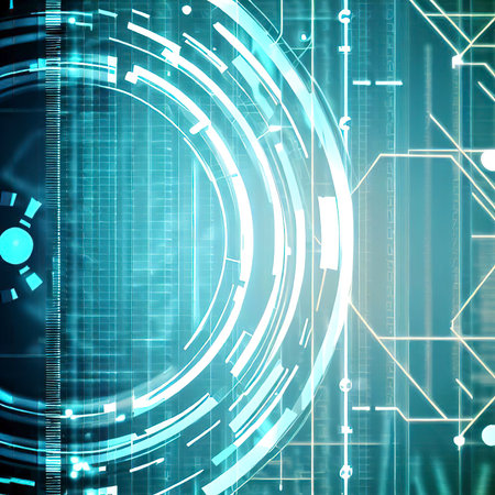2d illustration Abstract futuristic electronic circuit technology backgroundの素材