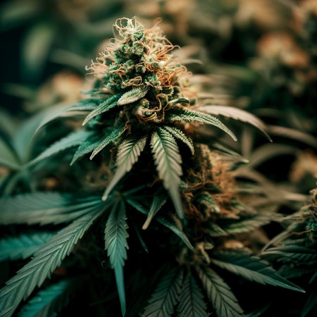 Blooming cannabis ready to be used for extraction into various products medical and food or drink even for entertainment.の素材