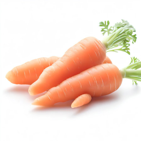 baby carrots isolated on a white backgroundの素材