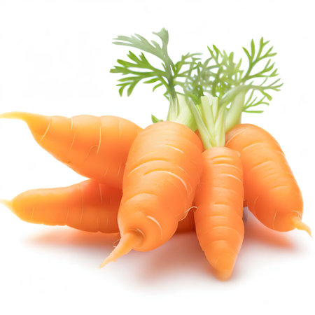 baby carrots isolated on a white backgroundの素材