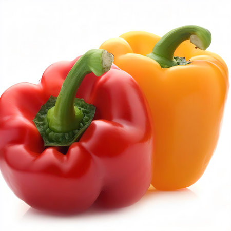 bell peppers isolated on white backgroundの素材