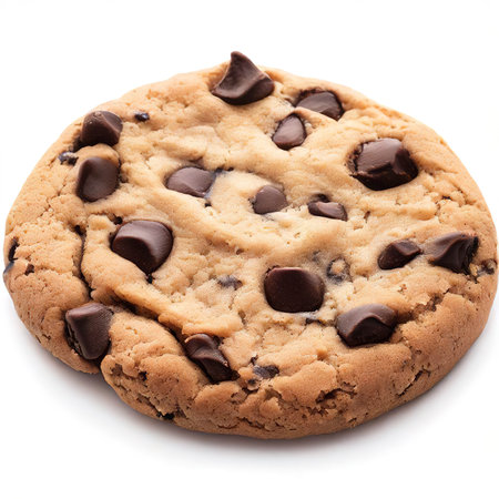 chocolate chip cookie isolated on white backgroundの素材