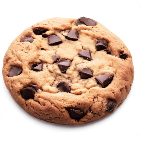 chocolate chip cookie isolated on white backgroundの素材