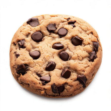 chocolate chip cookie isolated on white backgroundの素材