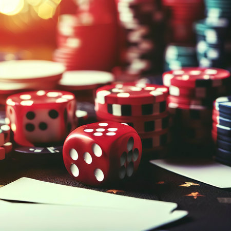 Gambling Poker Cards Chips and Dices Conceptの素材