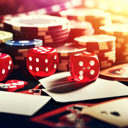 Gambling Poker Cards Chips and Dices Conceptの素材
