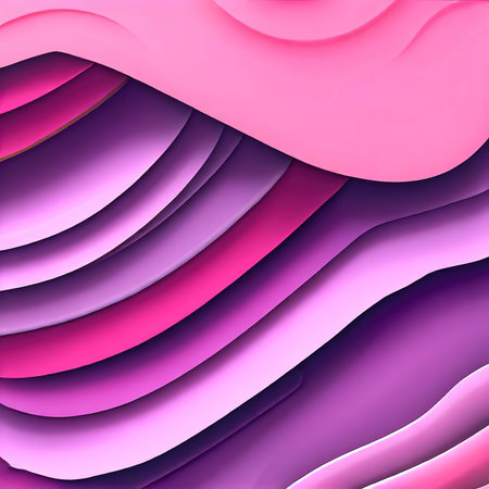 Pink and Purple Undulating Layers. Elegant Abstract 3D Background.の素材