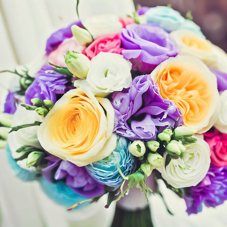 Colorful Wedding Bouquet Beautiful Romantic Flowersの素材