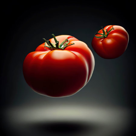 Levitation of red tomatoesの素材