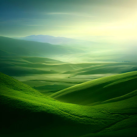 Beautiful view of green landscapesの素材