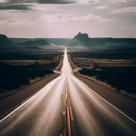 Road through West Texasの素材