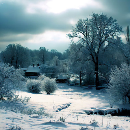 Winter is back winter landscapes Ukraineの素材