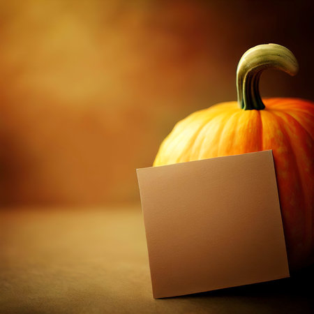 pumpkin with copy space for note or congratulationsの素材
