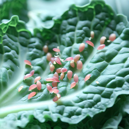 Plantlets on leaves of Chinese kaleの素材