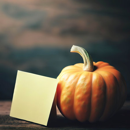 pumpkin with copy space for note or congratulationsの素材