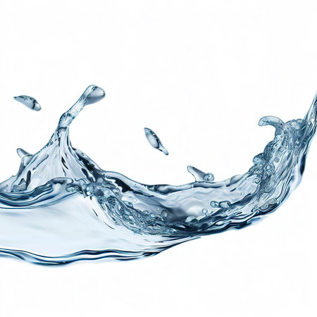 water splash isolated on white backgroundの素材