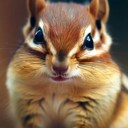Portrait of nice and cute chipmunk closeupの素材