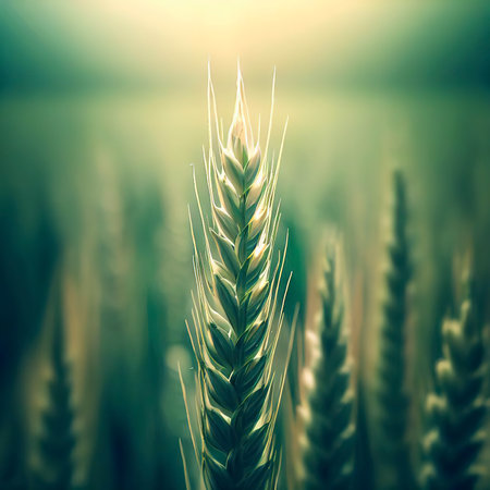 Agriculture Plant Spike Field in Nature Photoの素材
