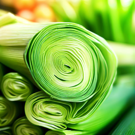 Healthy Green and Fresh Vegetable Leek in Groceryの素材