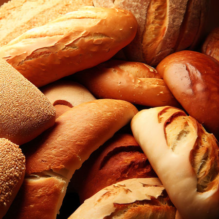 Delicious Fresh Mix of  Bread Food Concept Photoの素材