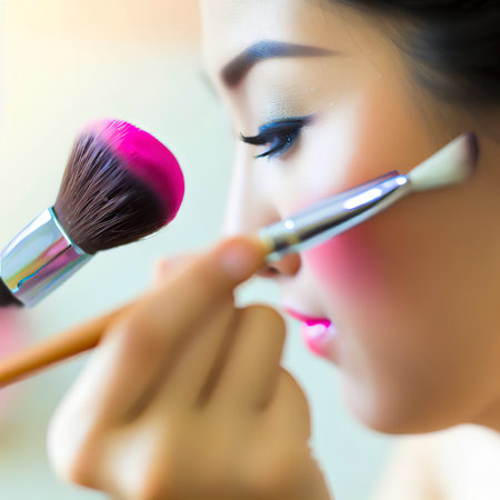 Makeup brush woman paint beautifulの素材