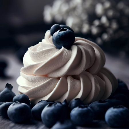 White vanilla zephyr and blueberriesの素材
