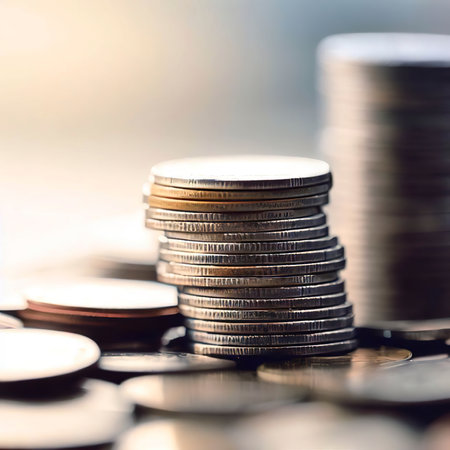 stack coin money for finance and banking growth conceptの素材