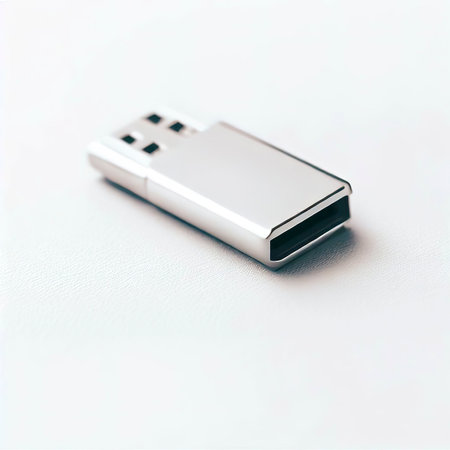 Usb drive on an white backgroundの素材