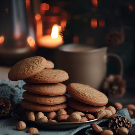 Peanut cookies for winter eveningの素材
