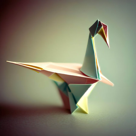 Origami crane made from posit notesの素材