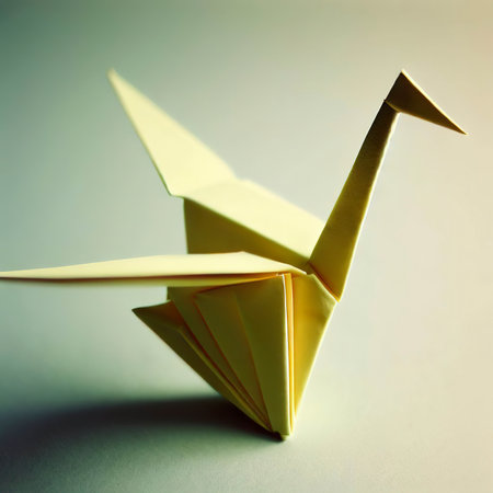 Origami crane made from posit notesの素材