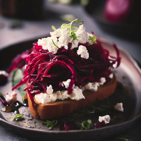 Beetroot and feta toastの素材