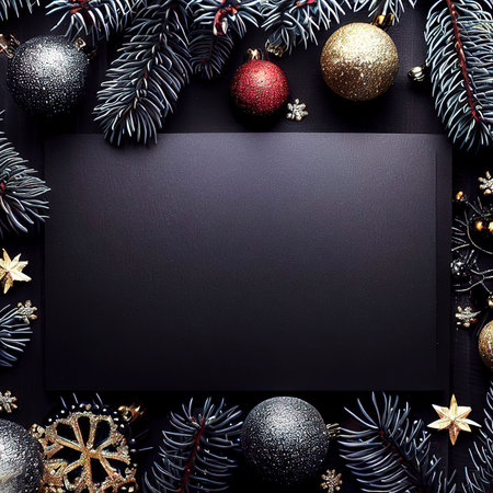 Christmas or new year black card templateの素材