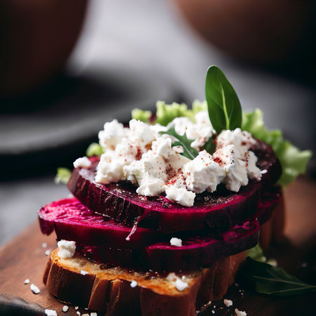 Beetroot and feta toastの素材