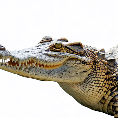 crocodile isolated on white backgroundの素材