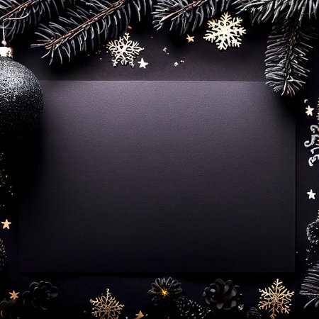 Christmas or new year black card templateの素材