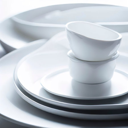 White modern dishwareの素材