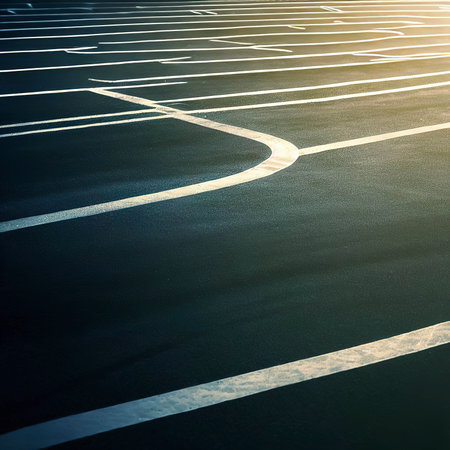 Lines parking for motorcycle on asphalt backgroundの素材