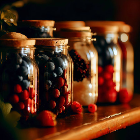 Jars with berriesの素材