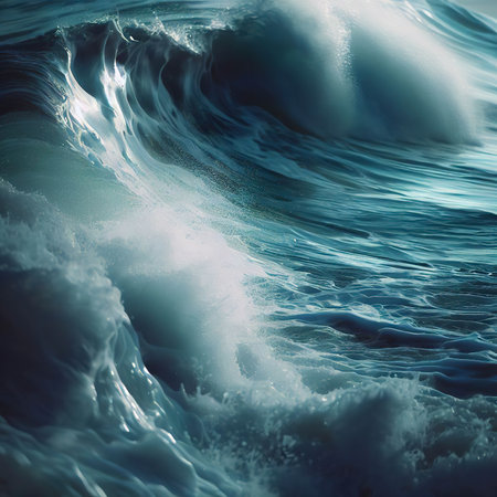 ocean breaks on shoreの素材