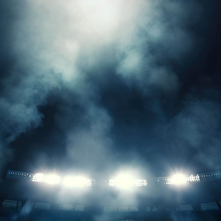 stadium lights and smokeの素材