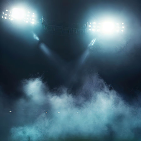 stadium lights and smokeの素材